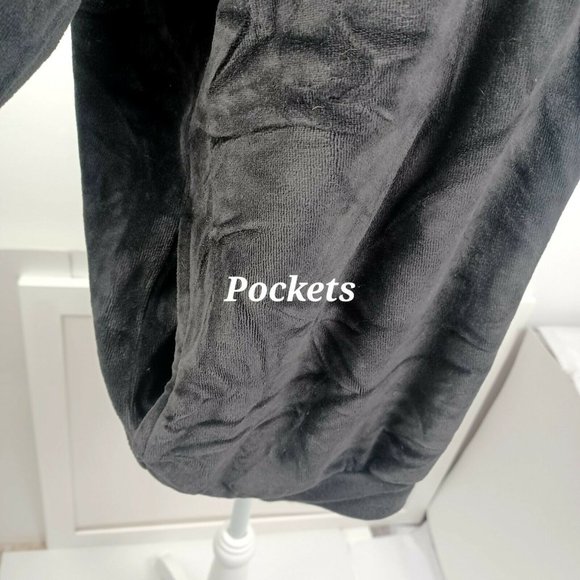 Vintage SK Sport Velour Jacket Medium Black -70s -Gold Greek Accent -Zip Up - Picture 8 of 14